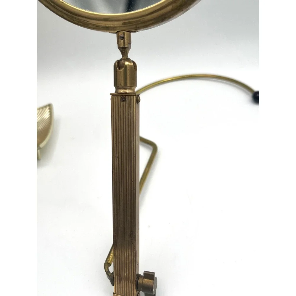 Mid Century Adjustable Rare Vanity mirror brass France 50s Hollywood Regency
